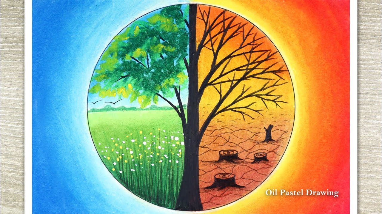How to draw world environment day scenery, Save Tree Save Earth drawing,  poster drawing | Poster drawing, Art drawings for kids, Save earth drawing
