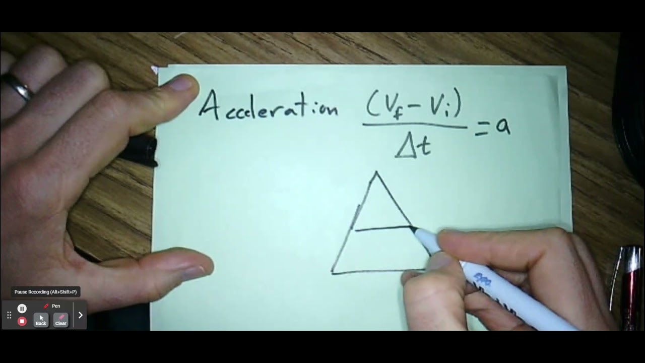 Velocity & Acceleration Formula Triangles YouTube