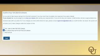 Confirm Your Enrollment at OU
