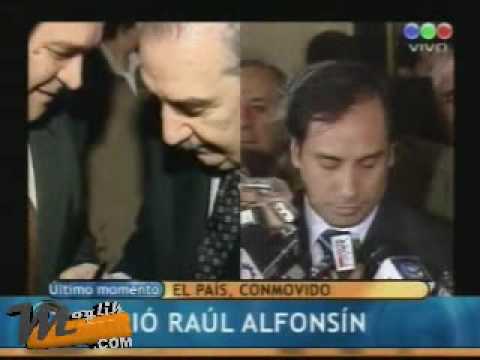 Comunicado del decreto de honor de Cobos para Raul Alfonsin