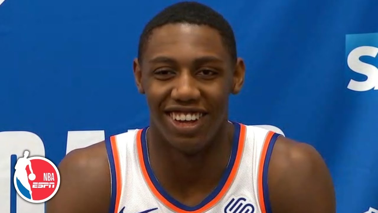 rj barrett full press conference new york knicks 2019 nba media day new york knicks nba knicks