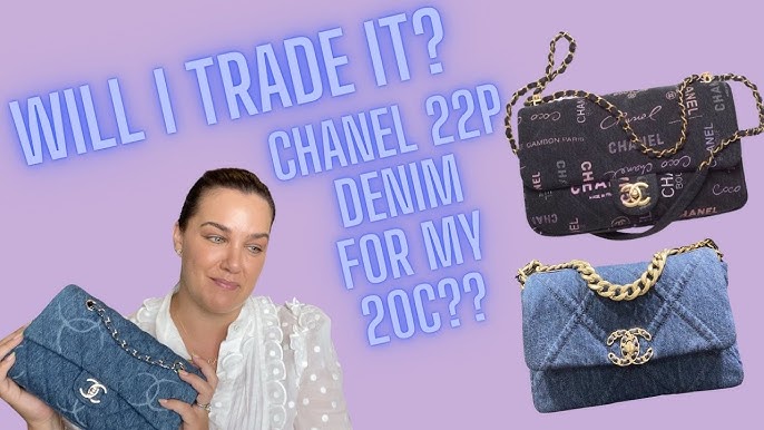 Chanel 19 Large, Navy Tweed, Preowned in Dustbag WA001 - Julia