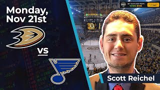 Free NHL Betting Pick - Anaheim Ducks vs St Louis Blues 2022 Scott s Selections