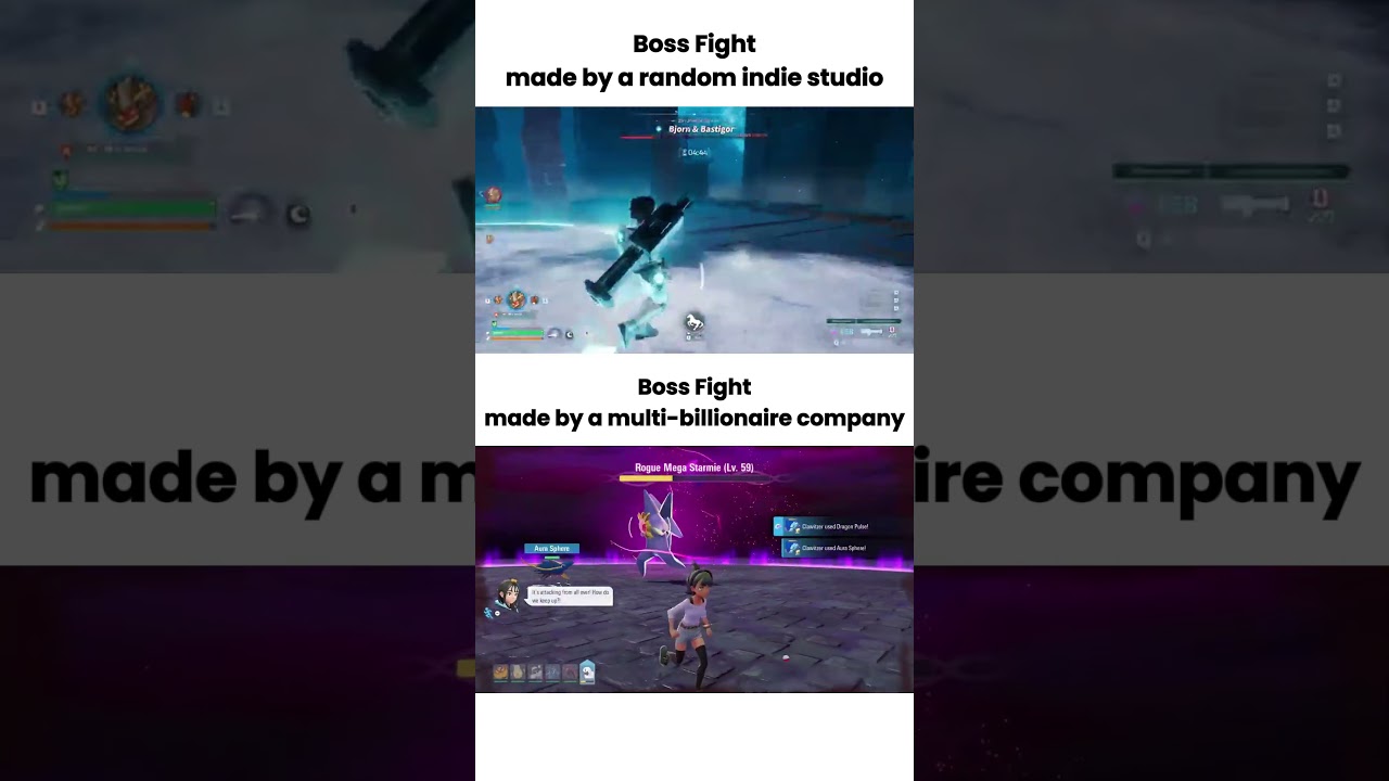 Pokemon Boss Fight vs Palworld Boss Fight