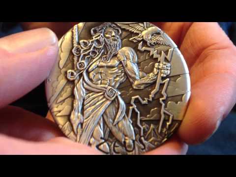 Gods of Olympus - Zeus 2014 2oz Silver High Relief Coin Unboxing