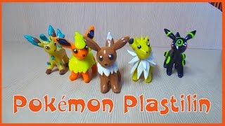 Покемоны из пластилина Иви, Лифеон, Амбреон, Джолтеон, Флареон Pokémon Plastilin