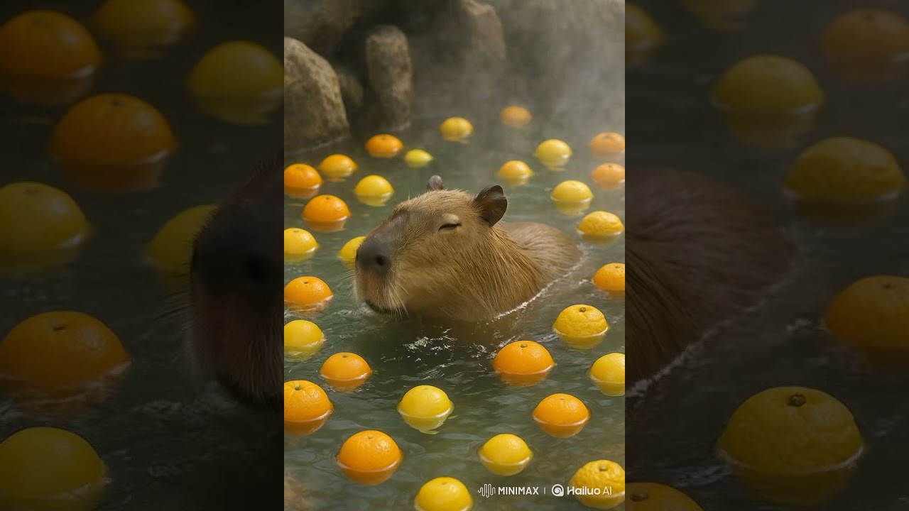 Capybara Spa Day 🛁🍊 | Cutest Relaxing Animal Short