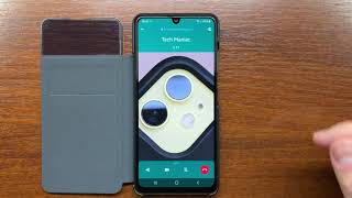 Samsung Galaxy A32 Android 11 WhatsApp Incoming Call in Smart S View Wallet Cover Case screenshot 3