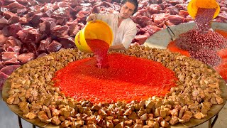 200 KG HUGE TAWA FRY KALEJI WITH TOMATO PASTE & FRESH SPICES | FAMOUS MUTTON FRIED LIVER RECIPE