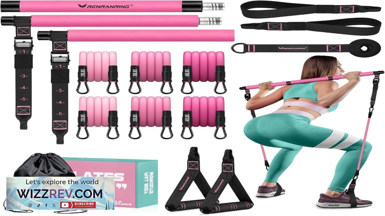 Pilates Bar Kit with Resistance Bands Multifunctional Pilates Bar for Women Review
