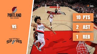 Shaedon Sharpe - 10 Points, 2 Assists, 1 Rebound vs Spurs - 2026 Playoffs