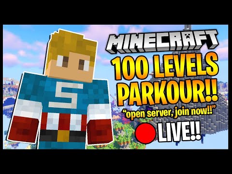 MINECRAFT PARKOUR!! *100 LEVELS!!* | OPEN SERVER, JOIN NOW!! | Minecraft Livestream - MINECRAFT PARKOUR!! *100 LEVELS!!* | OPEN SERVER, JOIN NOW!! | Minecraft Livestream