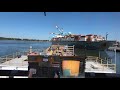 3 Camera Shoot of spinning a loaded barge around and landing on a ship.