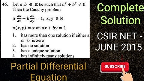 Csir Net-June 2015, Partial Differential Equation ,Set-B, Que No. 46 | " Easy Explanation "