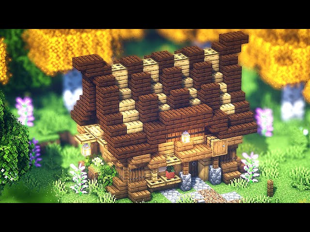Minha casa de madeira simples 🪵 #minecraft #casademadeira