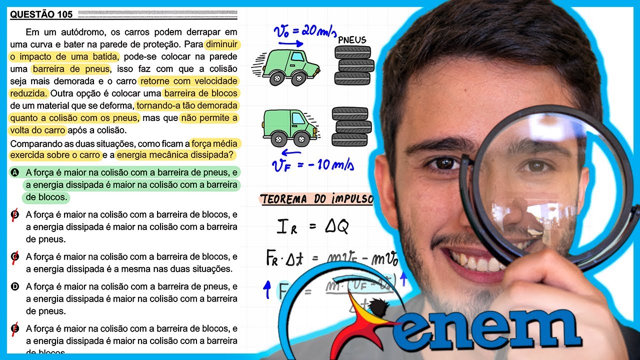 ENEM 2022 - Em um autódromo, os carros podem derrapar em uma curva e ...