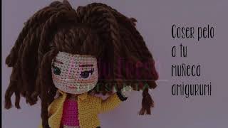 COMO PONER PELO MUÑECA AMIGURUMI (COSIDO)