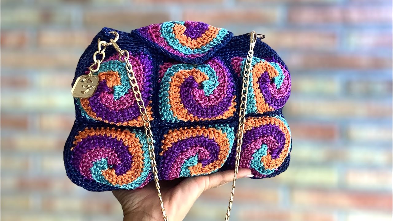 TUTORIAL  MAXI POCHETTE GRANNY A SPIRALE👛EASY PROJECT 👛TIZIANA VOLPE CROCHET 👛