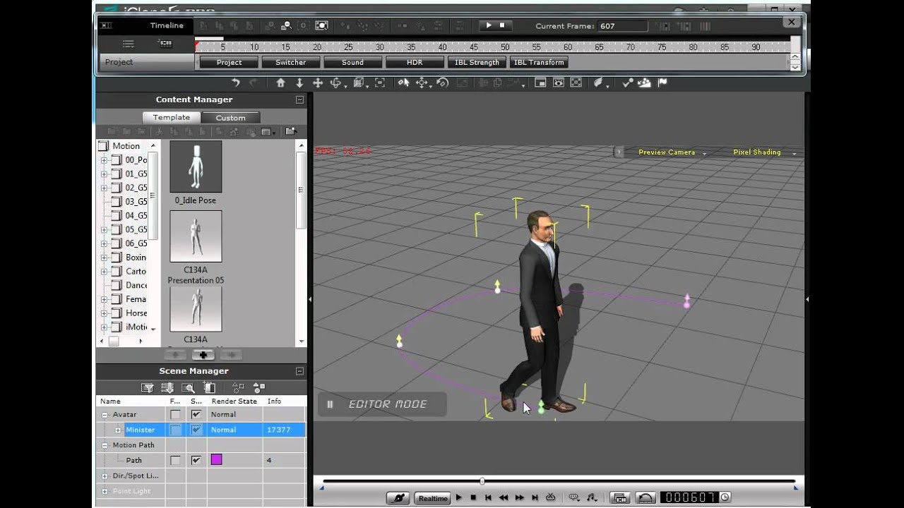 Walking along the Path. iClone 5