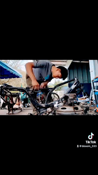 pembuatan frame Supra trail #thailand #otomotif #tiktok