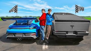 Tesla Cybertruck Vs Porsche 911 Gt3 Rs | Drag Race