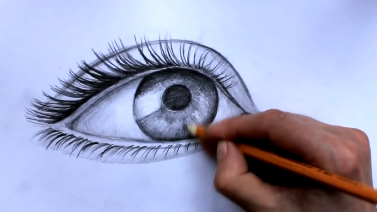 Drawing lessons. How to Draw a Realistic EYE - YouTube