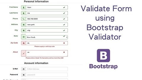 Validate Form using Bootstrap Validator