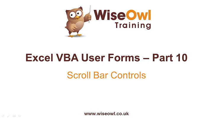 Excel VBA Forms Part 10 - Scroll Bar Controls