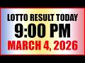 Lotto Results for March 4, 2026, 9pm 🎟️