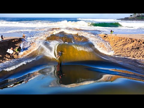 XXL WAIMEA RIVER BREAK FORMS GLASSY JELLO WAVES!