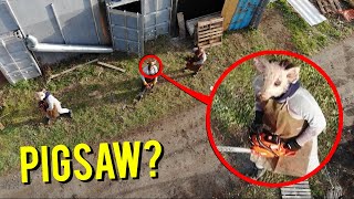 DRONE CATCHES PIGSAW AT ABANDONED FARM!! (THEY CAME AFTER US!!)