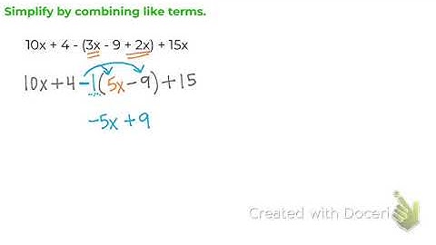 Combine like terms with parentheses