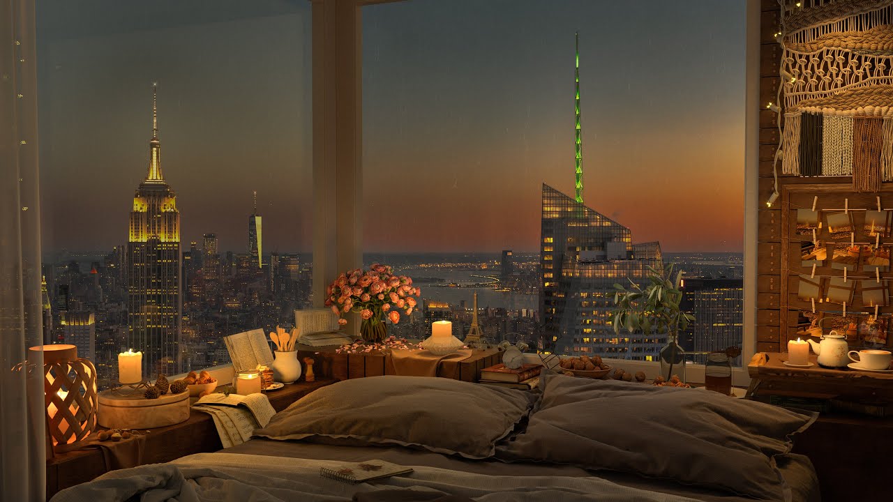 Autumn Night 4K Cozy Bedroom In New York Relaxing Jazz Music For autumn-night-4k-cozy-bedroom-in-new-york-relaxing-jazz-music-for