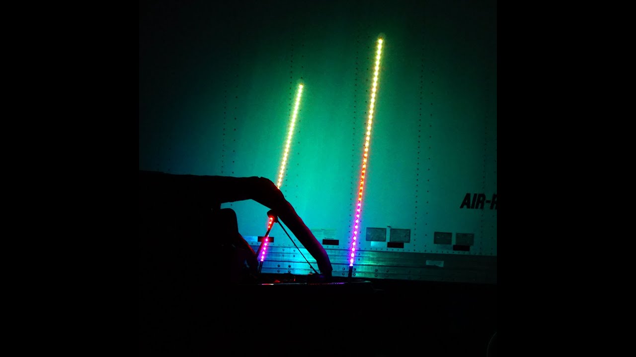 2X4ft RGB Brightest LED Whip Light ATV Illumiated LED Safety Flag LED Antenna