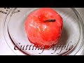 ⚠1:36~:40ナイフ音量注意⚠　ASMR　立体音響　音フェチ　丸ごとりんごシャキシャキスライム(｀・ω・´)ｼｬｷｰﾝ　リクエスト⑪　~Cutting apple slime~~