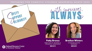 Datos With Survivors, Always: Preparing for Domestic Violence Awareness Month 2025 Guía