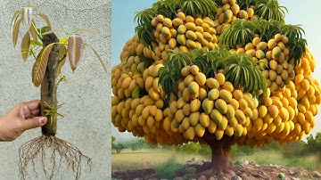 Great Technique For Grafting Mango Tree Using Garlic & egg , Growing Mango tree many fruits