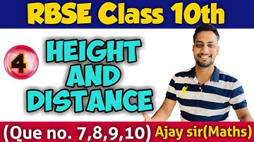 Class 10 Maths | #shorts | RBSE Chapter 8 Height and Distance | ऊँचाई व दूरी | Que no. 7,8,9 and 10