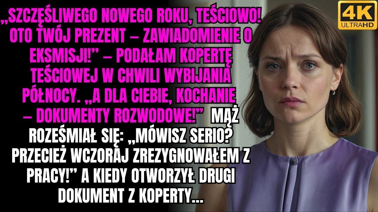 „Szczęśliwego Nowego Roku, teściowo! Oto twój prezent — zawiadomienie o eksmisji!” — podałam