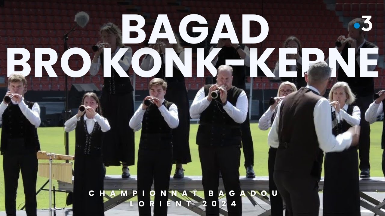 Bagad Bro Konk-Kerne (Concarneau) au championnat 2024 des bagadoù de Lorient