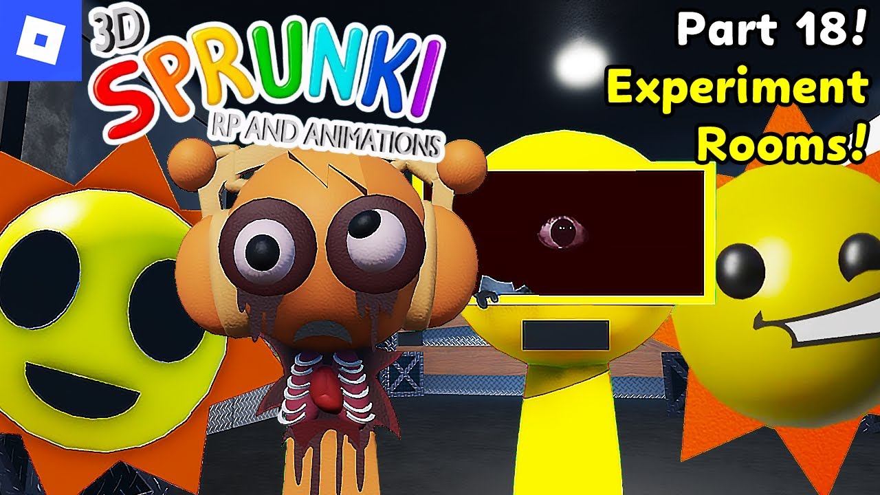 3D Sprunki RP And Animations [PART 18, Experiment Rooms] : roblox mascot gameplay walkthrough