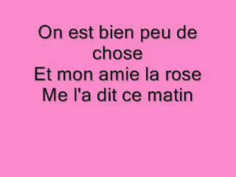 CHANSONS FRANAISES   MON AMIE LA ROSE   FRANOISE HARDY   PAROLES