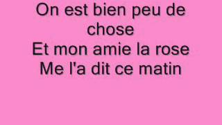 CHANSONS FRANÃ‡AISES   MON AMIE LA ROSE   FRANÃ‡OISE HARDY   PAROLES Resimi