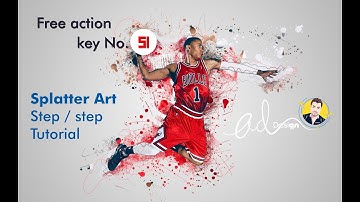 Paint Splatter Photoshop  tutorial ( free action key)