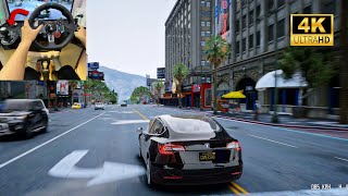 Tesla Model Y ( Steering Wheel + Shifter) GTA 5 Gameplay