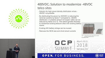 OCPUS18 – Efficiency Beyond the AC Based Datacenter Designs; 400VDC Power Feed Solution