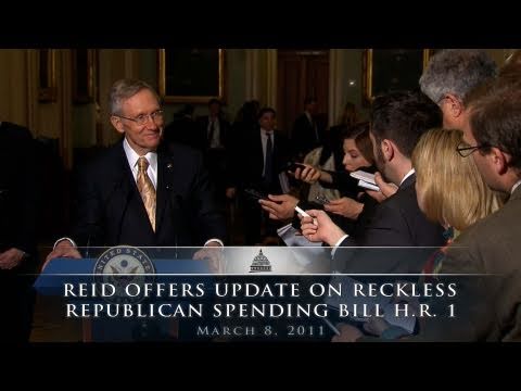 Reid Offers Update on Reckless Republican Spending Bill HR 1