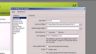 Dreamweaver CS4 Tutorial - 1 - Creating a New Website