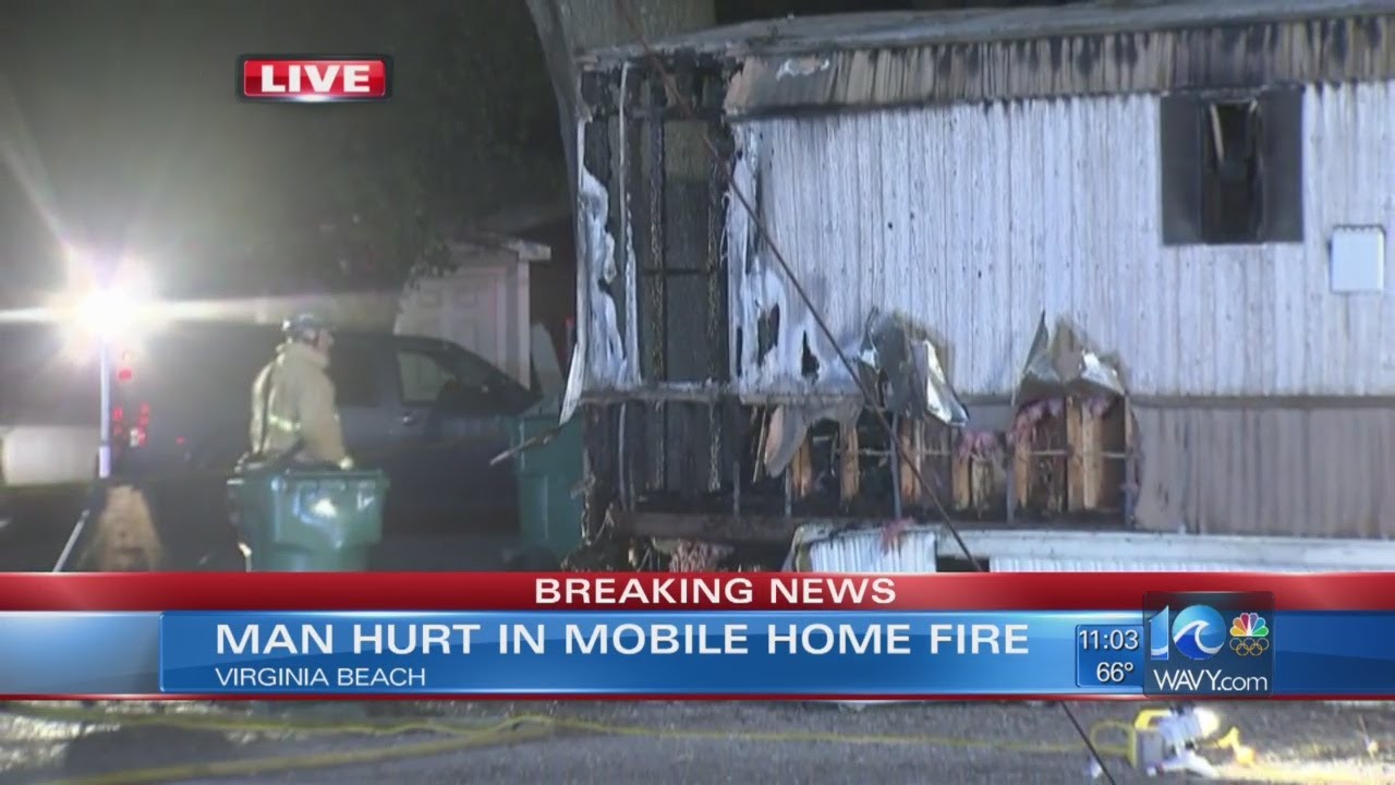 Man hurt, pets die in Va. Beach mobile home fire - YouTube