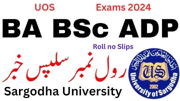 BA BSc ADP 2024 Exams Roll No Slips UOS | ADP Annual 2024 Exams UOS Roll No Slips